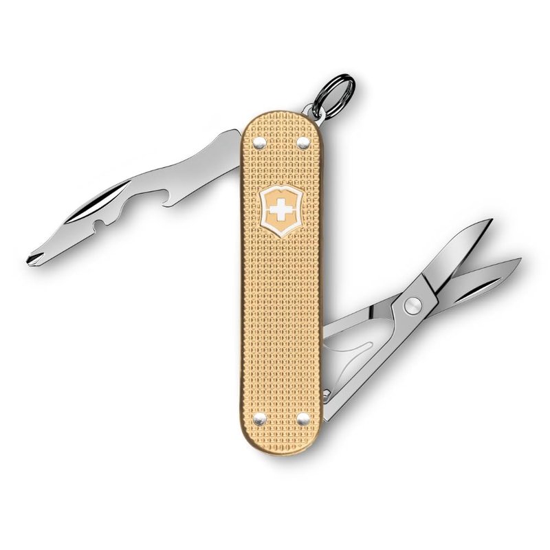 Victorinox Companion Slim Alox Pocket Tool 5 Functions Small with Scissors and Screwdriver Swiss Made - Gold