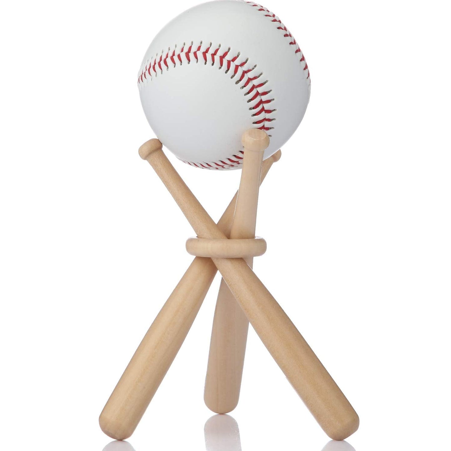 Honoson Baseball Stand Holders Balls Display Bat Wooden Stand Holder Display Centerpieces Tables for Baseball Sports Lover(2 Pack)