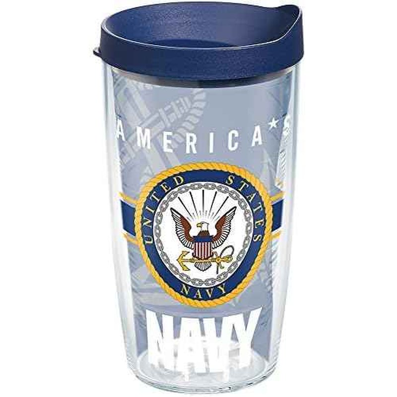 Tervis Navy Made in USA Double Walled Insulated Tumbler Travel Cup Keeps Drinks Cold & Hot, 16oz, Pride