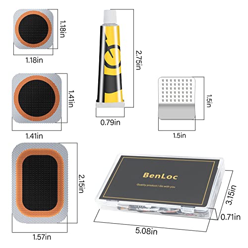 Bike Tire Repair Kit - Bycicle Inner Tube Puncture Patch Kits with 32PCS Vulcanizing Patches,Metal Rasp, for Motorcycle BMX Cycling MTB Road Mountain Bicycle Z7