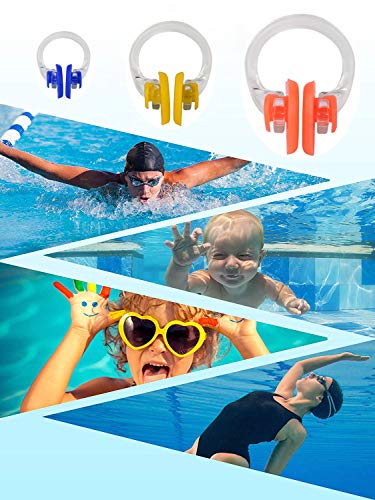 Minelife 18 Pcs Silicone Swimming Nose Clips Nose Plugs, Waterproof Nose Protector for Kids, Adults, Swimming, Surfing and Training(6 Colors)