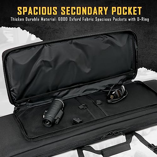 DULCE DOM 32 inch Double Rifle Case Soft Bag Gun Case, Perfect for Rifle Pistol Firearm Storage and Transportation, All Around Shooting Range Tactical Rifle Backpack, Indoor Outdoor