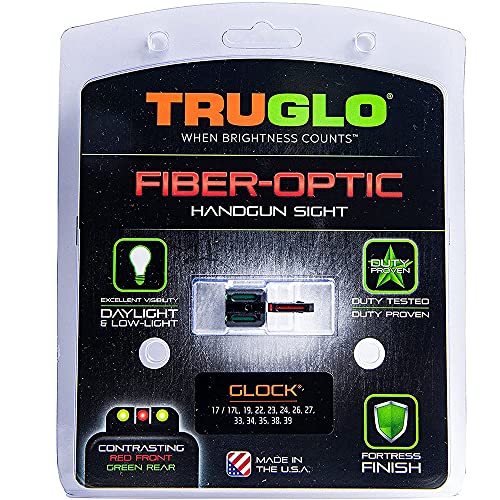 TruGlo Fiber Optic Handgun Glock Pistol Laser Sight Accessories with TRIDOT Aiming System, Front and Rear Sights for Glock 17, Glock 17L, and More