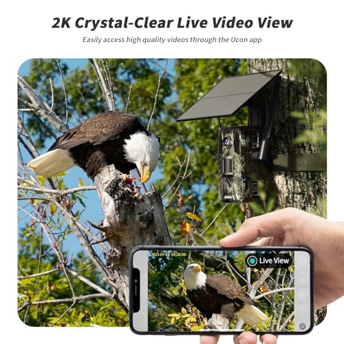 SEHMUA 4G LTE Cellular Trail Cameras 2 Pack,Live Streaming Game Camera Built-in SIM Card 0.2s Trigger Speed Motion Activated Solar Trail Camera with Night Vision IP66 Waterproof