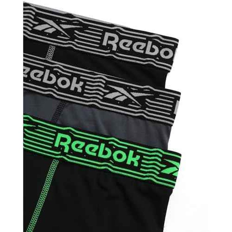 Reebok Mens Boxer Briefs - 3 Pack Stretch Moisture Wicking 6¡± Inseam Mens Underwear with Contour Pouch Boxers for Men