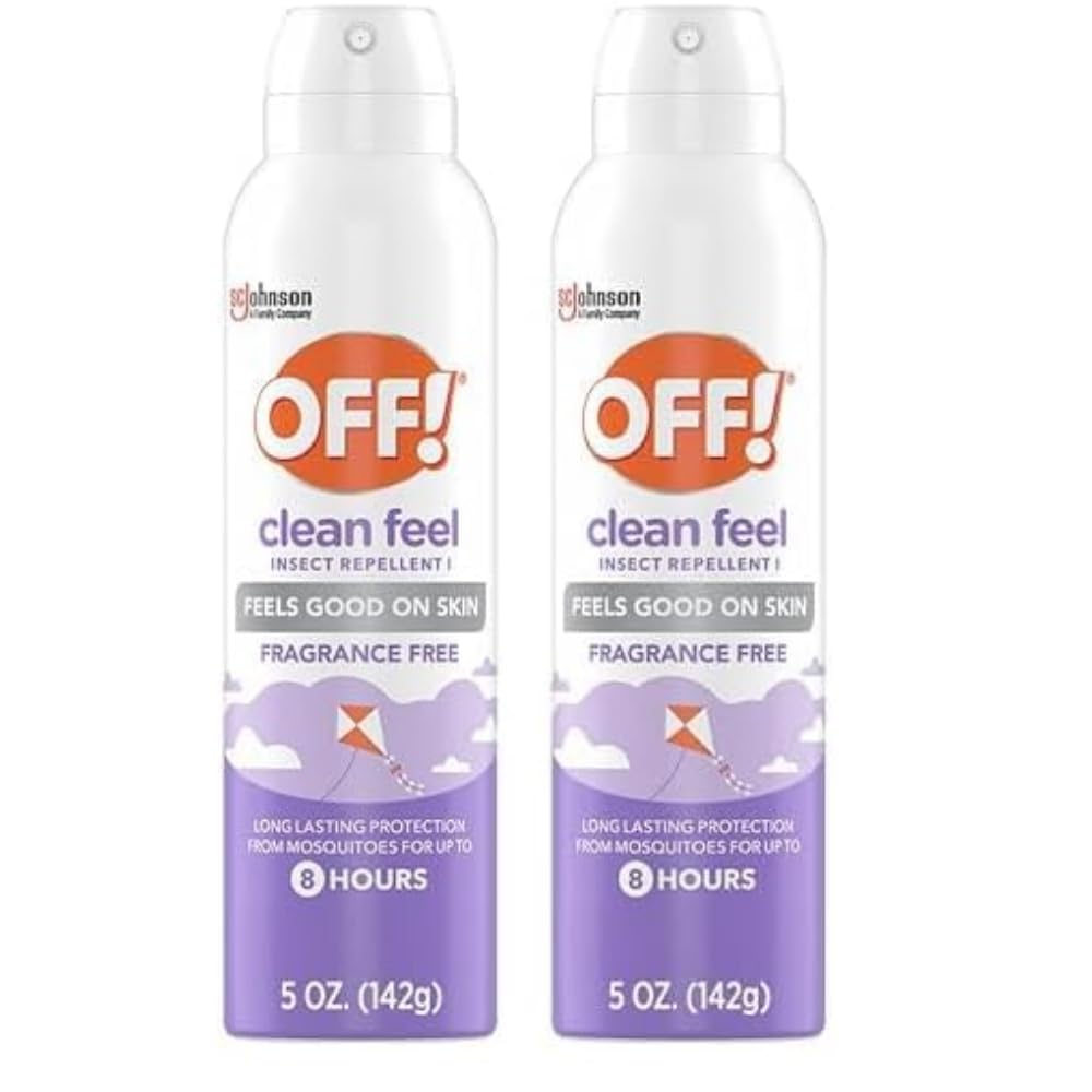 OFF! Clean Feel Insect Repellent Aerosol with 20% Picaridin, Bug Spray with Long Lasting Protection from Mosquitoes, Feels Good on Skin, 5 oz (Pack of 2)