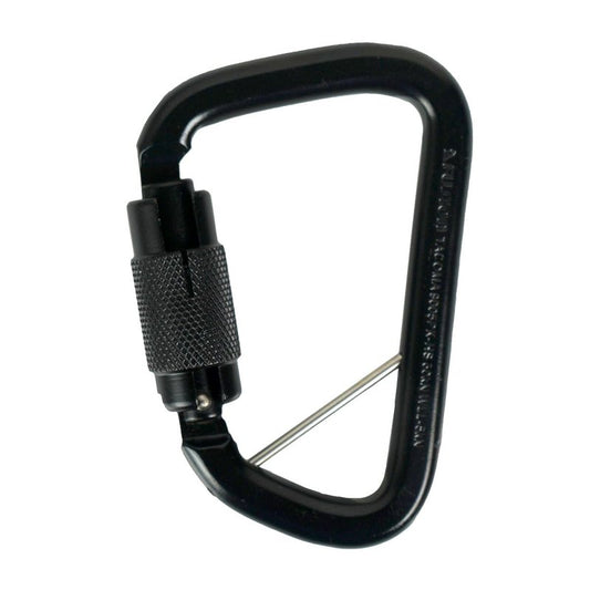Fusion Climb Tacoma High Strength Auto-Lock Black Steel Carabiner Clip 50kN for Heavy Duty, Construction, Roofing, Climbing, Camping, hammonk UIAA