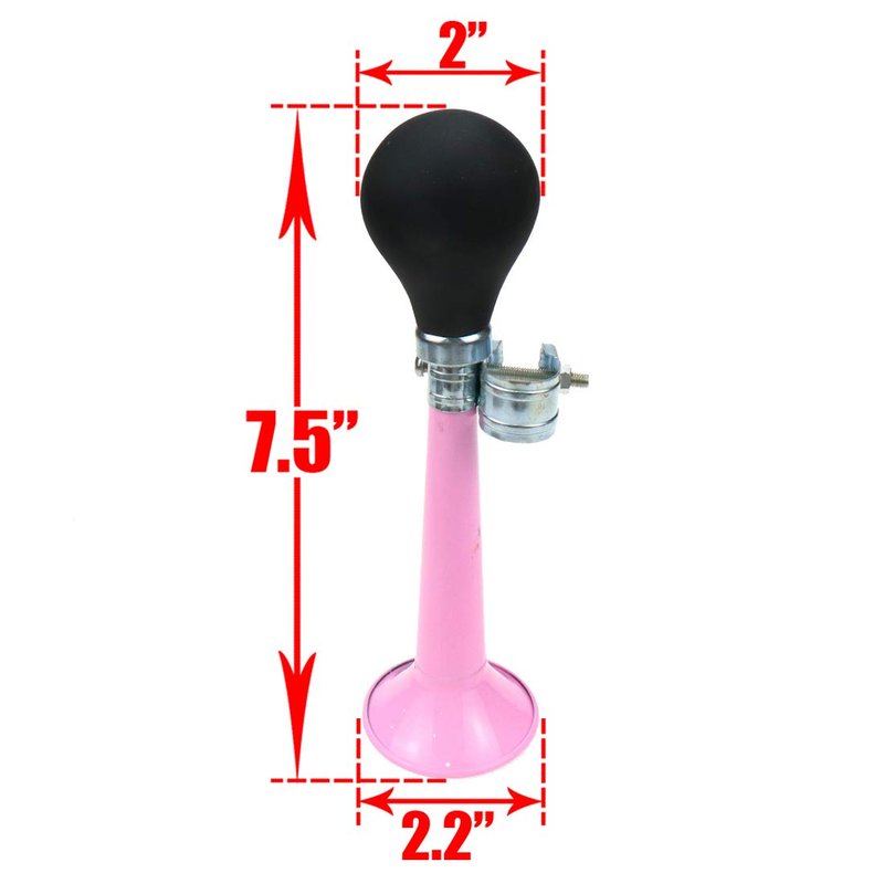 AUTUT Bike Bugle Horn Retro Clown Horn Metal Air Horn with Squeeze Bulb for Bicycle Golf Cart, Pink