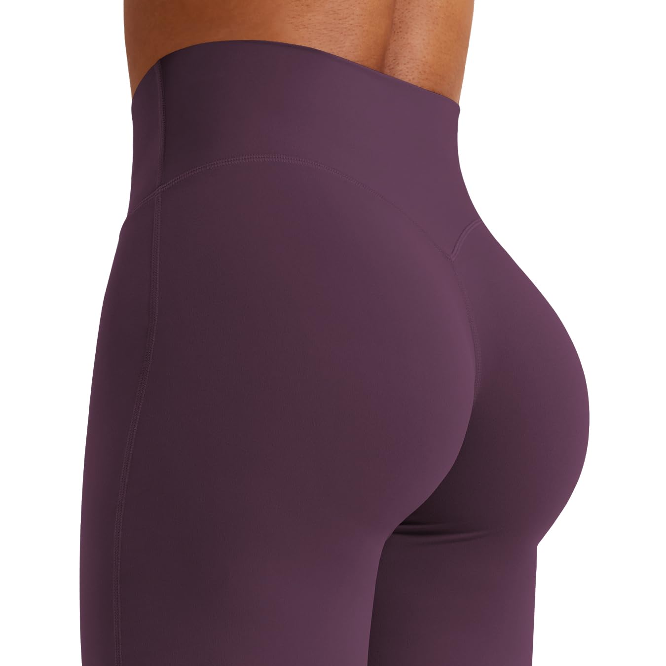 YEOREO Workout Leggings Womens No Front Seam Straight Leggings 29" High Waist Buttery Eddiy Gym Yoga Pants Black Berry Purple M
