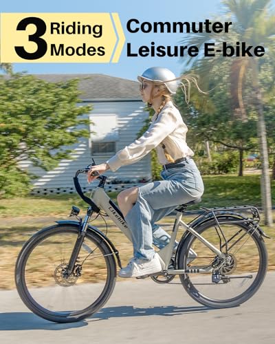 Likebike Seeker S 26" Electric Bike for Adults, UL 2849 Certified, Step Through Electric Bicycle with 350W Motor, 36V 9Ah Removable Battery, 20MPH E-bikes with 7-Speed & Front Suspension