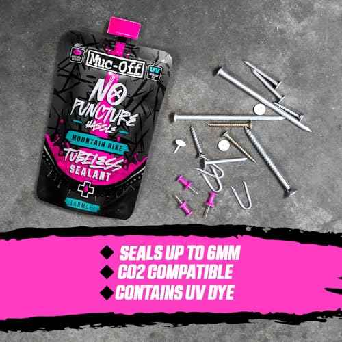 Muc-Off MTB Tubeless Sealant, 80ml - Tubeless Tire Sealant for Bicycle Puncture Repair - Durable Bike Tire Sealant for Mountain Bikes
