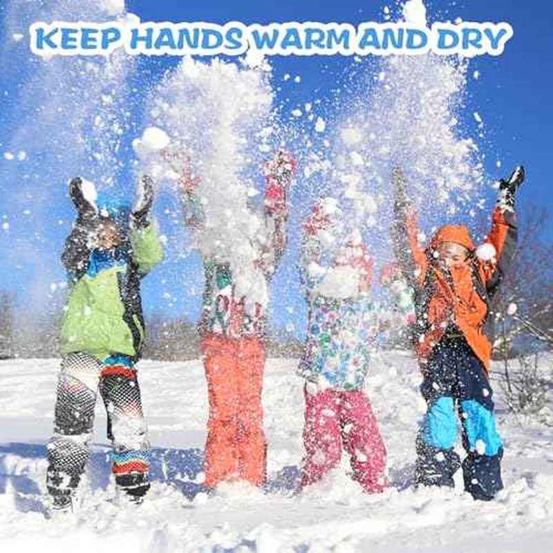 ihuan Kids Winter Waterproof Ski Gloves, Snowboarding Touchscreen Cycling Gloves for Boys Girls As Stocking Stuffers
