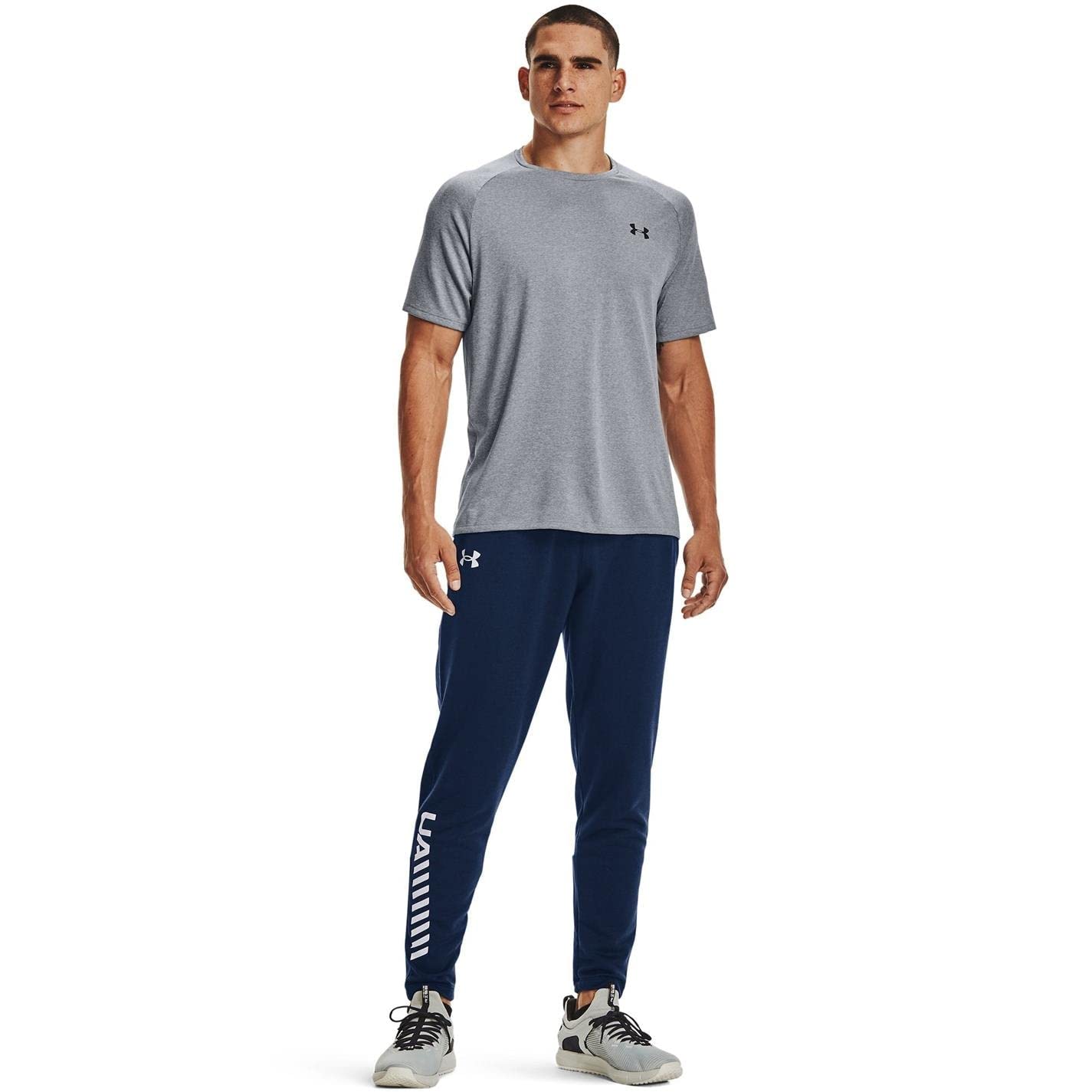 Under Armour Men's Tech 2.0 Short-Sleeve T-Shirt, Steel Light Heather (036)/Black, X-Small