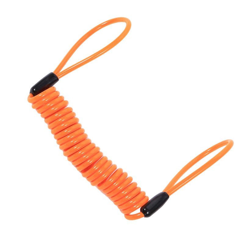 Luatoxry Brake Cable Lock, 1.25m Cable Spring Plastic Lock, Steel Motorcycle Reminder Rope, Multipurpose Motorcycle Cable Locks with 2Pcs 3.94in Looped Ends for Scooters, Orange