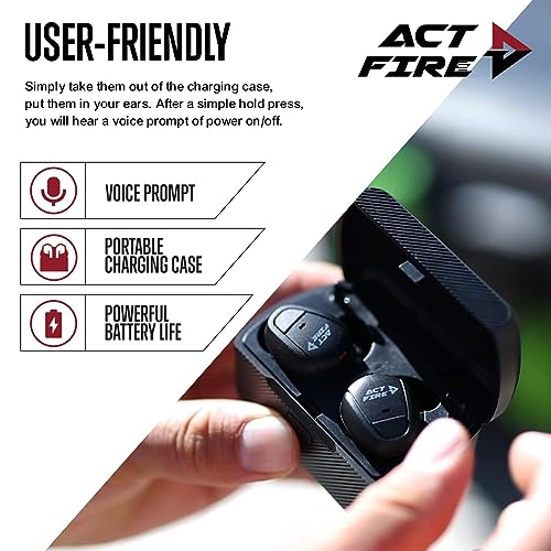 ACT FIRES Shooting Ear Protection Ear Plugs, Hearing Protection Earbuds Electronic Shooting Earplugs for Noise Reduction