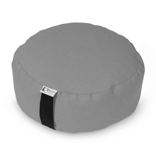 BEAN PRODUCTS Zafu Meditation Pillows for Sitting on Floor, Yoga Cushion, Cotton/Buckwheat fill Yoga Pillow, Zafu Meditation Cushion, Zen Kneeling Prayer Pad- MADE IN USA - 14" ROUND - STONE GRAY