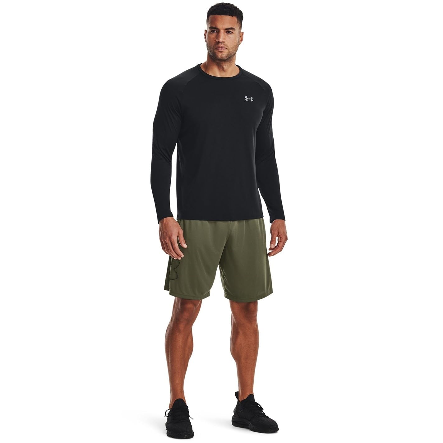 Under Armour Men's Tech Graphic 10" Shorts, (390) Marine OD Green / / Black, Medium