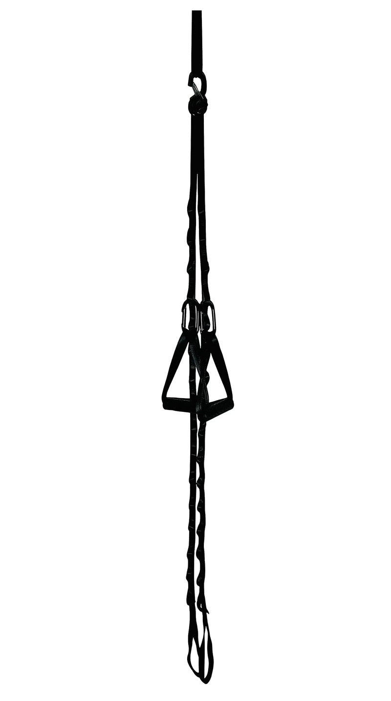 Chain Trainer Basic - Multi-functional Basic Fitness Freedom Workout Equipment: 2 Daisy Chain Straps, 2 Ergonomic Handles with Carabiners, 1 Door Anchor, 1 Mesh Drawstring Travel Bag, Black