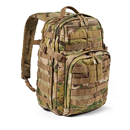 5.11 Tactical Backpack – Rush 12 2.0 – Military Molle Pack, CCW with Multiple Compartments, 24 Liter, Small, Style 56562, Multicam