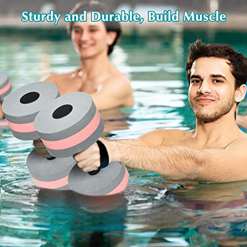 Timoo Aquatic Dumbells Set of 2 Water Dumbells Pool Resistance Water Weight Water Aerobics High-Density EVA-Foam Pool Fitness Grey