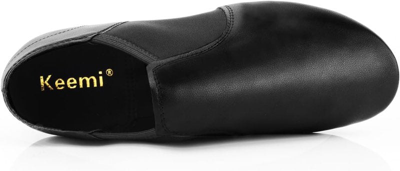 Keemi Black Jazz Dance Shoes for Girls & Boys | Non-Slip Leather Kids' Footwear