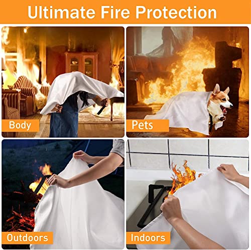 Mondoshop Emergency Fire Blankets for Home Kitchen Fiberglass Fireproof Blankets for Camping, Picnic, Fireplace, School, Grill, Car, Office, Warehouse