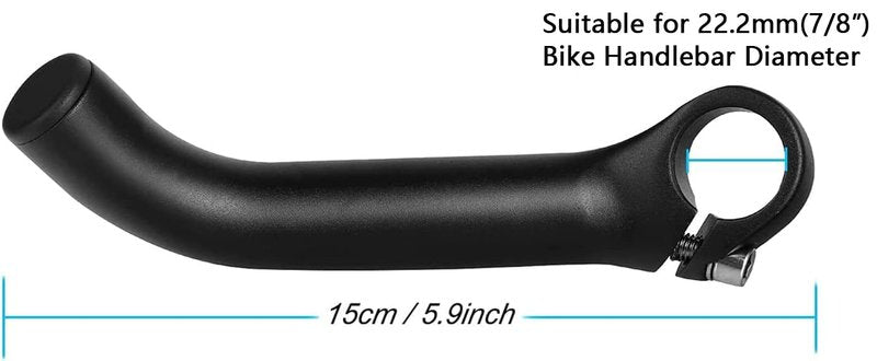 FIFTY-FIFTY Bike Bar Ends, Mountain Bike Handlebar Ends, Aluminium Alloy MTB Bicycle Bar Extender (Black)