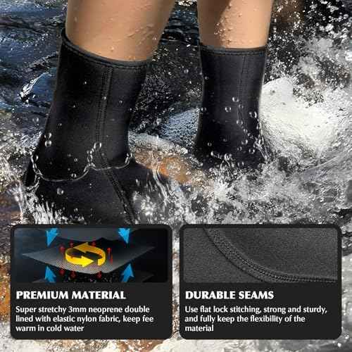 3mm Beach Water Socks - Sand Proof Aqua Socks for Beach Sports, Swimming, Diving, Surfing & Water Activities