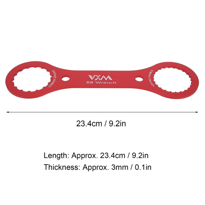 Dilwe Bottom Bracket Wrench, BB Wrench Bottom Bracket Tool 44mm 46mm 16 24 Notch BB Installation Remover Tool(red)
