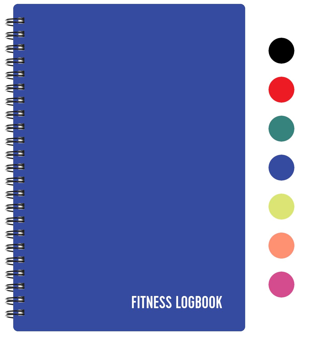 Fitness Logbook (Blue) - A5 Undated Workout Journal For Men & Women - Plastic Cover & Thick Paper - Planner Log Book To Track Weight Loss, Muscle Gain, Gym Exercise, Bodybuilding Progress