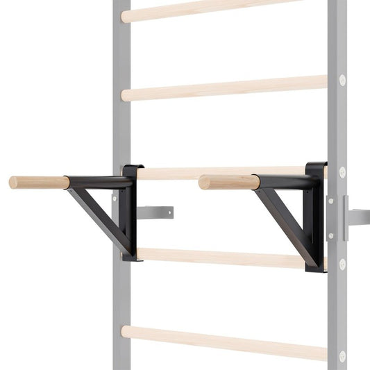 Gsskny Adjustable Dip Bar Attachment for Swedish Ladder | Non-Slip Double-Bar Handles | Heavy Duty Parallel Bars | Quick-Install Dip Bars Height & Width Adjustable, Only Dip Bar Attachment