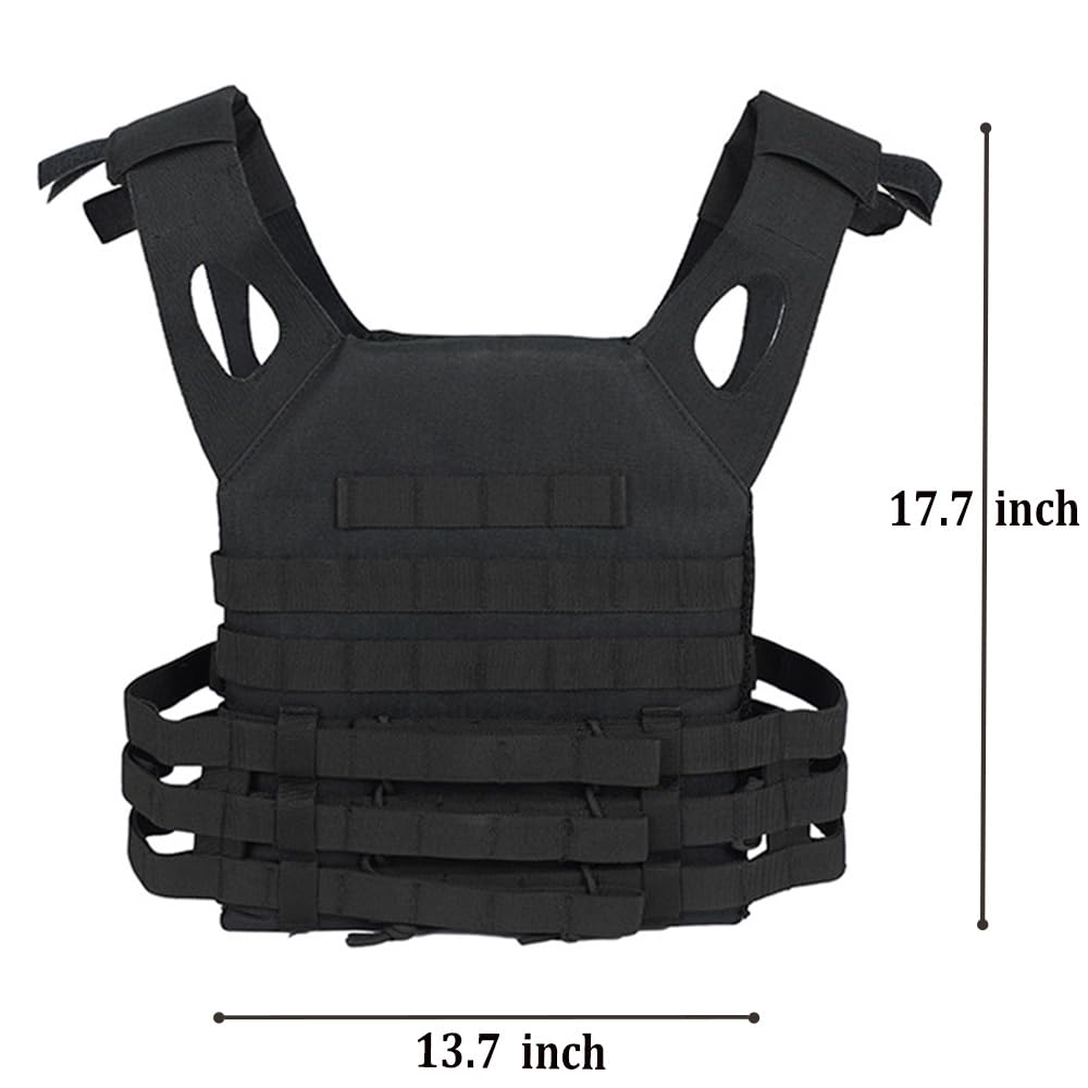 SANYETS Tactical Airsoft Vest,Black Lightweight Vest and Cap,Gloves,Balaclava for Costume, Men's Airsoft Tactical Gear