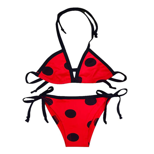 Dressy Daisy Toddler Girls Ladybug Red & Black Polka Dots Bathing Suit Triangle Bikini Swimsuit Swimwear Size 3T 062