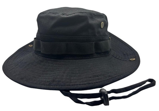 High Qualty Sun Hat 100% Cotton Size Adjustable Men Women Fishing Outdoor UPF 50+ Breathable 3 inch Brim Boonie Hat Summer UV Protection Safari Hat Black