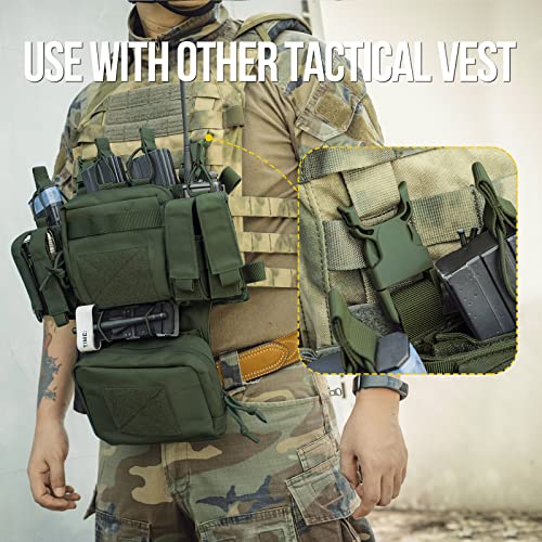 VISMIX Tactical Chest Rig, Adjustable&Detachable Molle Chest Rigs with Mag Pouch