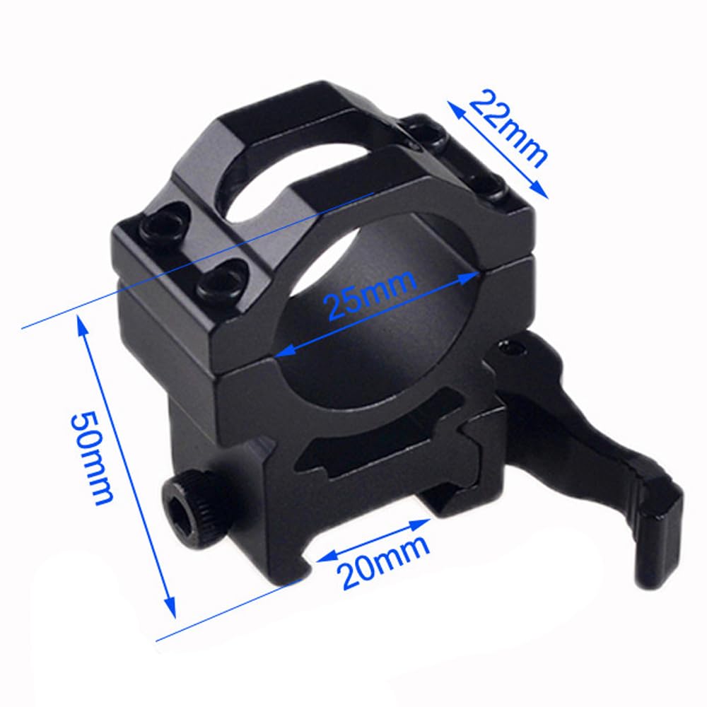 Calitte 25mm Quick Release Torch Fixed Holder Flashlight Mount Clamp with Stainless Steel Screws
