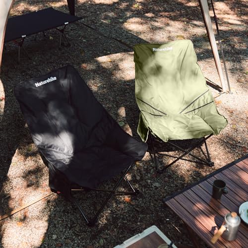 Naturehike Seastar Padded Camping Chair, Oversized 2-Position Adjustable Folding Chair, Portable Camp Chair with Side Pocket & Carry Bag