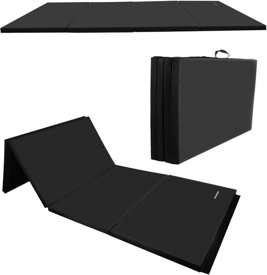 BalanceFrom 6x4 Feet Folding Gymnastics Mat - 2-Inch Thick Vinyl Pad for Tumbling, Yoga & Home Workouts