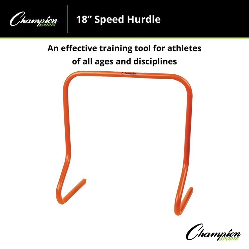 Champion Sports Speed Hurdle – 18", Orange – High Hurdle for Advanced Agility & Plyometric Training