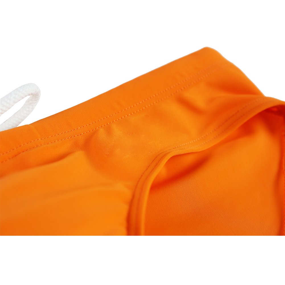 Summer Code Mens Solid Swim Briefs Drawstring Bikini Sport Swimsuit Orange