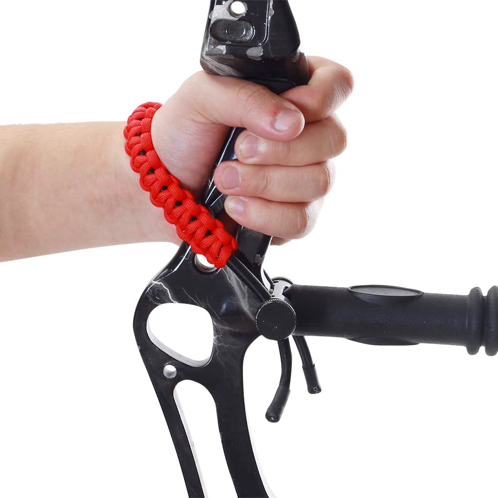 SOPOGER Archery Bow Wrist Sling Hunting Wrist Strap Braided for Compound Bow Target Shooting Accessories (Red)
