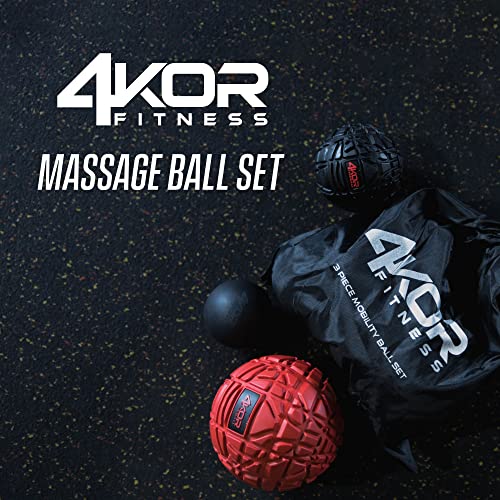 4KOR Massage Ball Set - Trigger Point Ball - Muscle Relief for Back, Neck, Shoulder, Foot Pain - Fitness Orb Massage Balls - Physical Therapy for Deep Tissue Myofascial Release - Roller Ball Tools