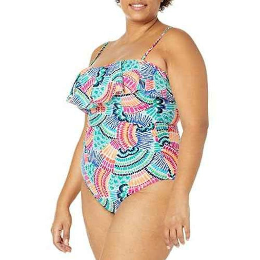 La Blanca Women's Standard Ruffle Bandeau One Piece Swimsuit