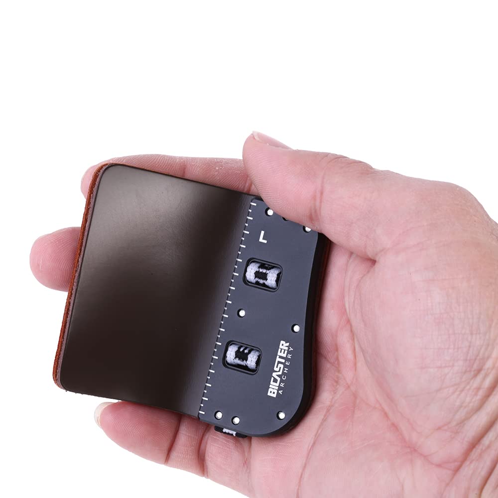 BICASTER SP3 Barebow Finger Tabs Cowhide Face+Aluminum Plate (Large, Right Handed)
