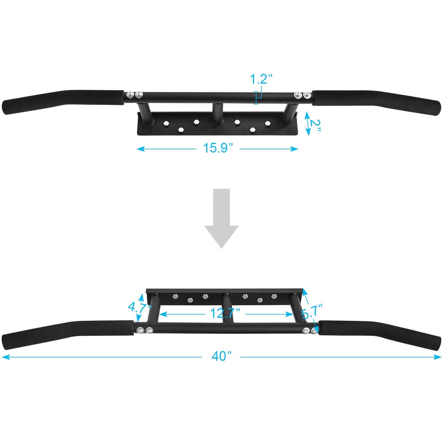 ATENTO Pull Up Bar for Doorway, Wall Mounted Multifunctional Chin Up Bar, Multi-Grip Strength Hanging Bar, Max Load 400LBS for Door Workout Bar, Indoor Pullup Bars Body Fitness Trainer for Home