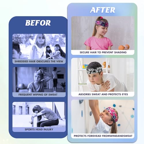 Kids Sports Headbands for Boys - Soccer Sweatbands for Kids, Athletic Headbands for Running, Basketball, Football, and Outdoor Play, Ages 4-9