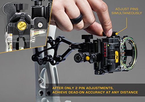 Trophy Ridge React Pro 5 Pin Archery Bow Sight, Right Hand, 0.019 Pin