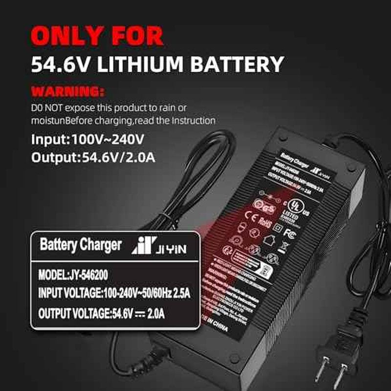 UL Certified 54.6V 2A Fast Electric Bike Charger for 48V Ebike Battery - Compatible with Lectric XP 2.0/3.0, Ecotric City/Beach, Evercross H5/H7