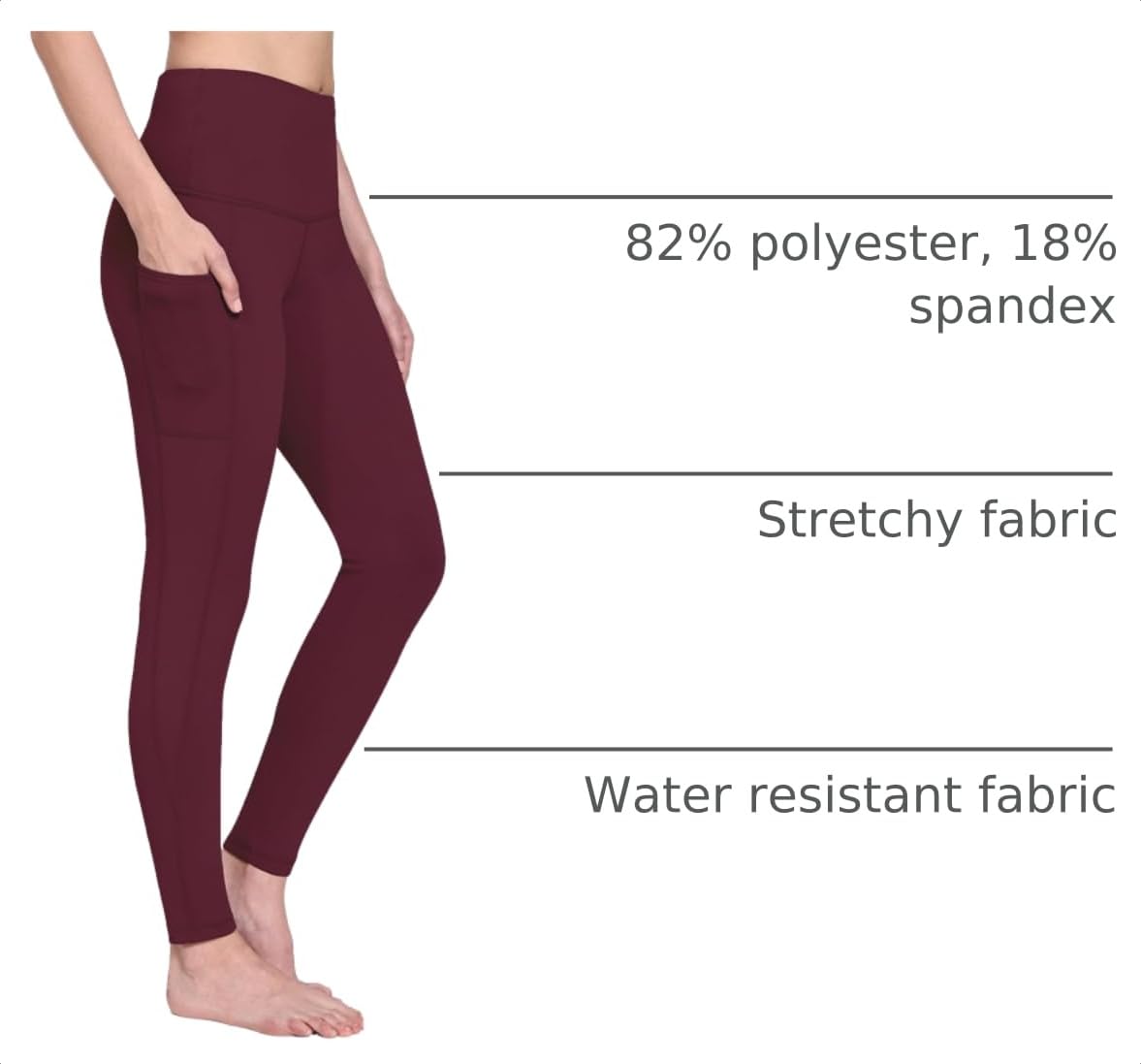 baleaf Fleece Lined Leggings Women, Water-Resistant, Wine Red M