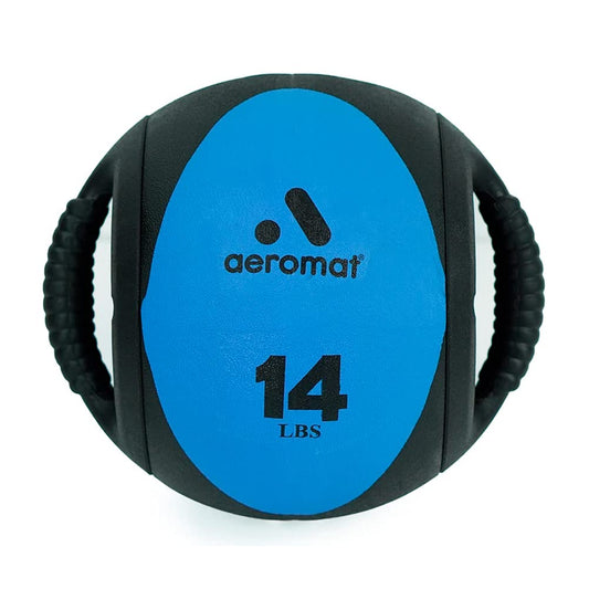 Aeromat Dual Grip Power Medicine Ball, 9cm/14-Pound, Black/Purple